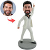 Cabezudo de padre personalizado actuando