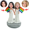 Cabezudo de pareja de bodas LGBT personalizado