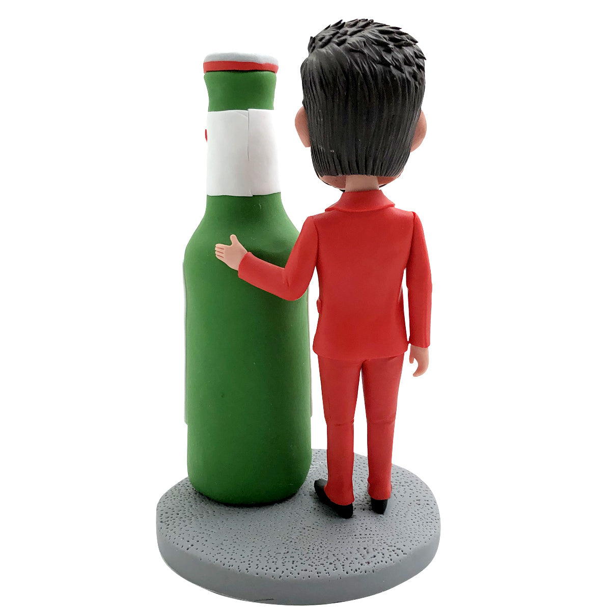 Cabezudo personalizado de Happy Father con botella de cerveza