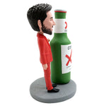 Cabezudo personalizado de Happy Father con botella de cerveza
