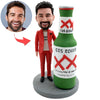 Cabezudo personalizado de Happy Father con botella de cerveza