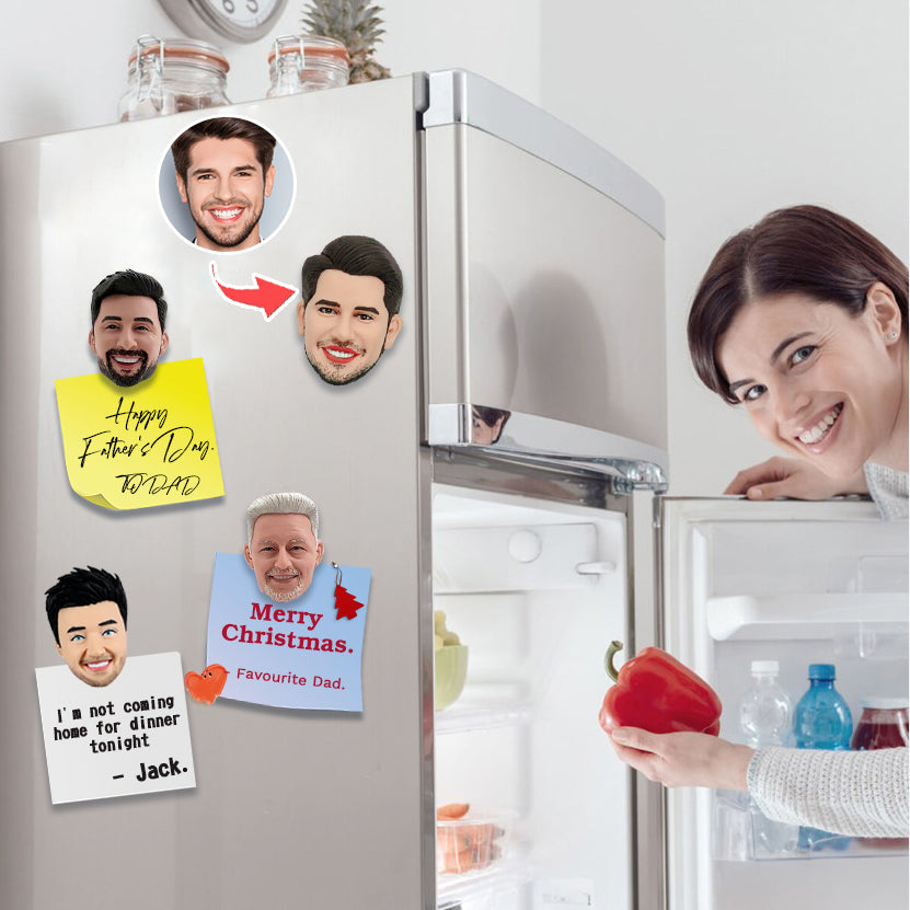 Imanes de nevera Bobblehead personalizados cara divertida
