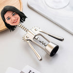 Cara divertida femenina del abridor de vino Bobblehead personalizado