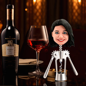 Cara divertida femenina del abridor de vino Bobblehead personalizado