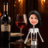 Cara divertida femenina del abridor de vino Bobblehead personalizado