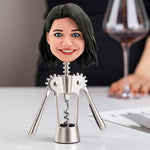 Cara divertida femenina del abridor de vino Bobblehead personalizado