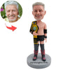 Campeón de boxeo Cabezudo personalizado con cinturón dorado