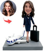 Cabezudo de azafata de aerolínea personalizado