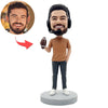 Cabezudo personalizado del comentarista del juego de rugby