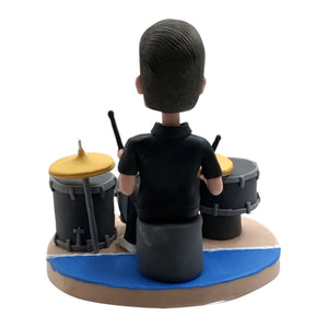 Cabezudo personalizado tocando la batería