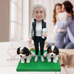 Cabezudo de mamá personalizado con dos perros
