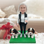 Cabezudo de mamá personalizado con dos perros