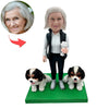 Cabezudo de mamá personalizado con dos perros