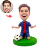 Cabezón personalizado de jugador de fútbol feliz