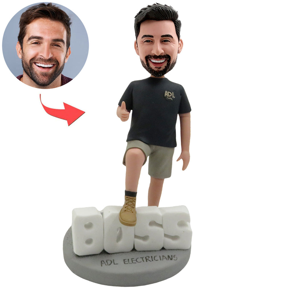 Cabezón personalizado con temática de jefe