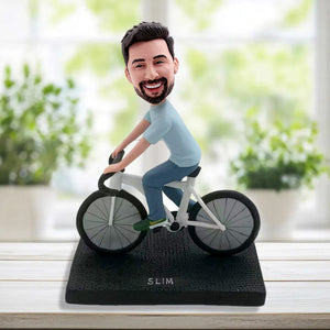 Figura cabezona de ciclista personalizada