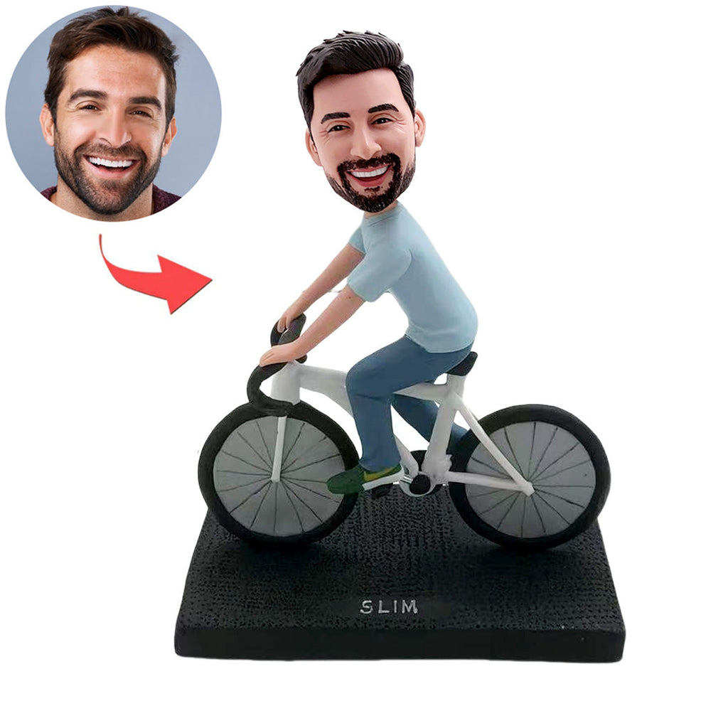 Figura cabezona de ciclista personalizada