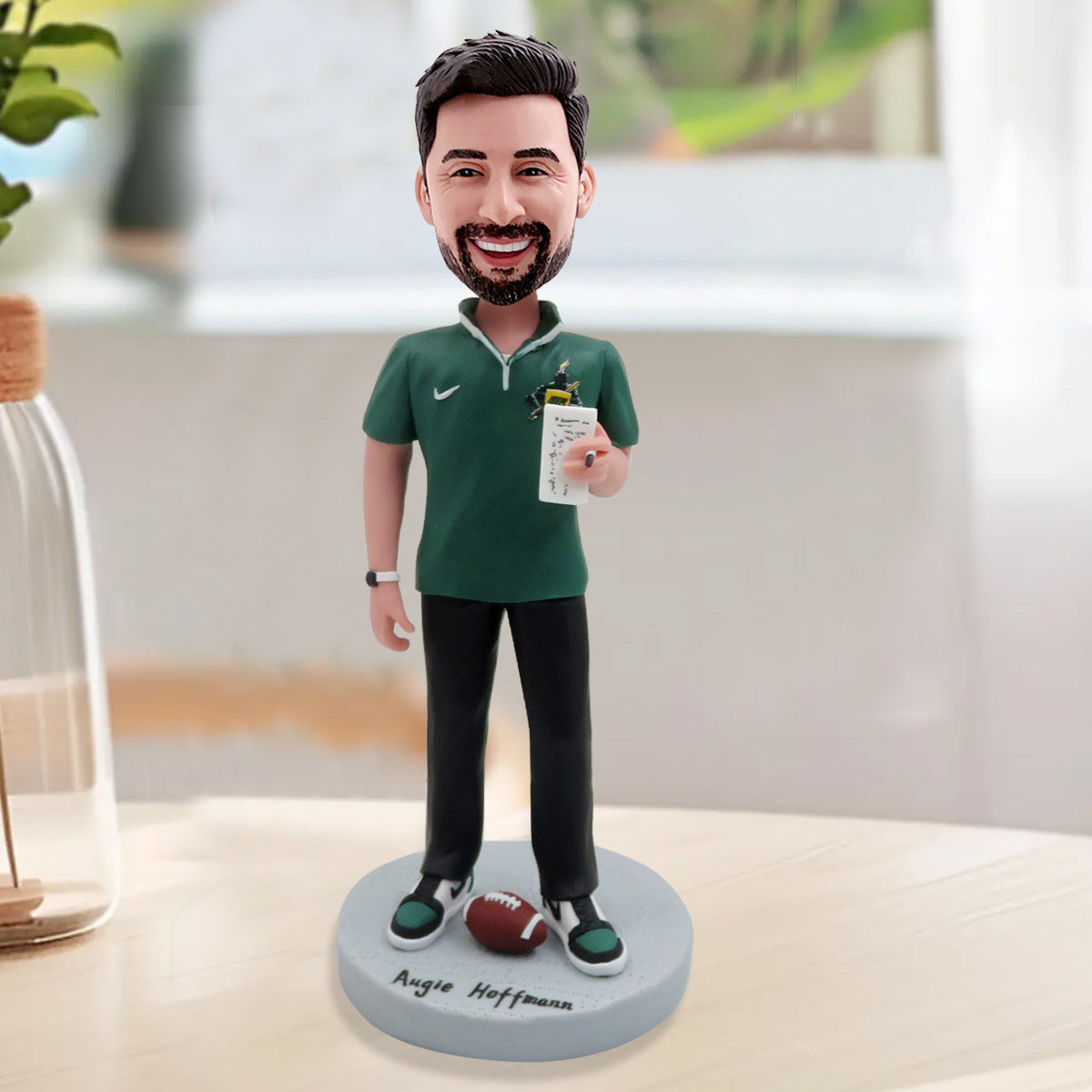 Figura cabezona personalizada para entrenador de fútbol