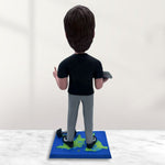 Figura cabezona personalizada con portátil y mancuerna