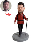 Custom Bobblehead Handcrafted Gift for Hikers