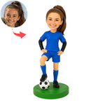Regalo personalizado de figura cabezona de jugador de fútbol juvenil