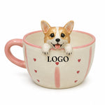 Taza de café personalizada de perro y gato con figura de mascota hecha a mano