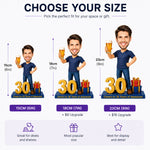 Bobblehead personalizado para 30.º cumpleaños