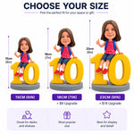 Figura bobblehead personalizada de niña sentada sobre el número 10, regalo de cumpleaños de 10 años