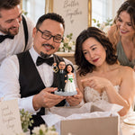 Figurita personalizada de pareja de boda con portaanillos a partir de foto