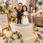 Figurita personalizada de pareja de boda con portaanillos a partir de foto