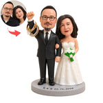 Figurita personalizada de pareja de boda con portaanillos a partir de foto