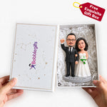Figurita personalizada de pareja de boda con portaanillos a partir de foto