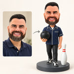 Regalo personalizado de Bobblehead de bolos a partir de una foto