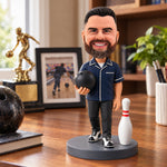 Regalo personalizado de Bobblehead de bolos a partir de una foto