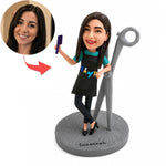 Regalo personalizado hecho a mano, figura cabezona personalizada de peluquero