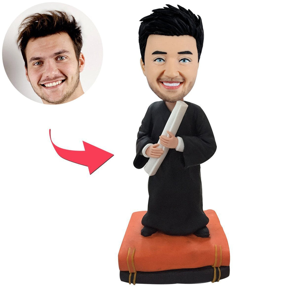Cabezudo de graduación masculina personalizada