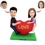 Amoroso corazón pareja Cabezudo personalizado