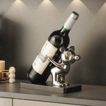 Divertido Soporte Decorativo de Vino con Forma de Oso para Bar en Casa