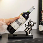 Divertido Soporte Decorativo de Vino con Forma de Oso para Bar en Casa
