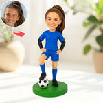Regalo personalizado de figura cabezona de jugador de fútbol juvenil