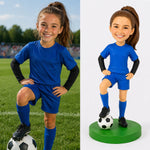 Regalo personalizado de figura cabezona de jugador de fútbol juvenil