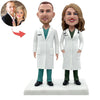 Cabezudo personalizado para pareja de súper doctores