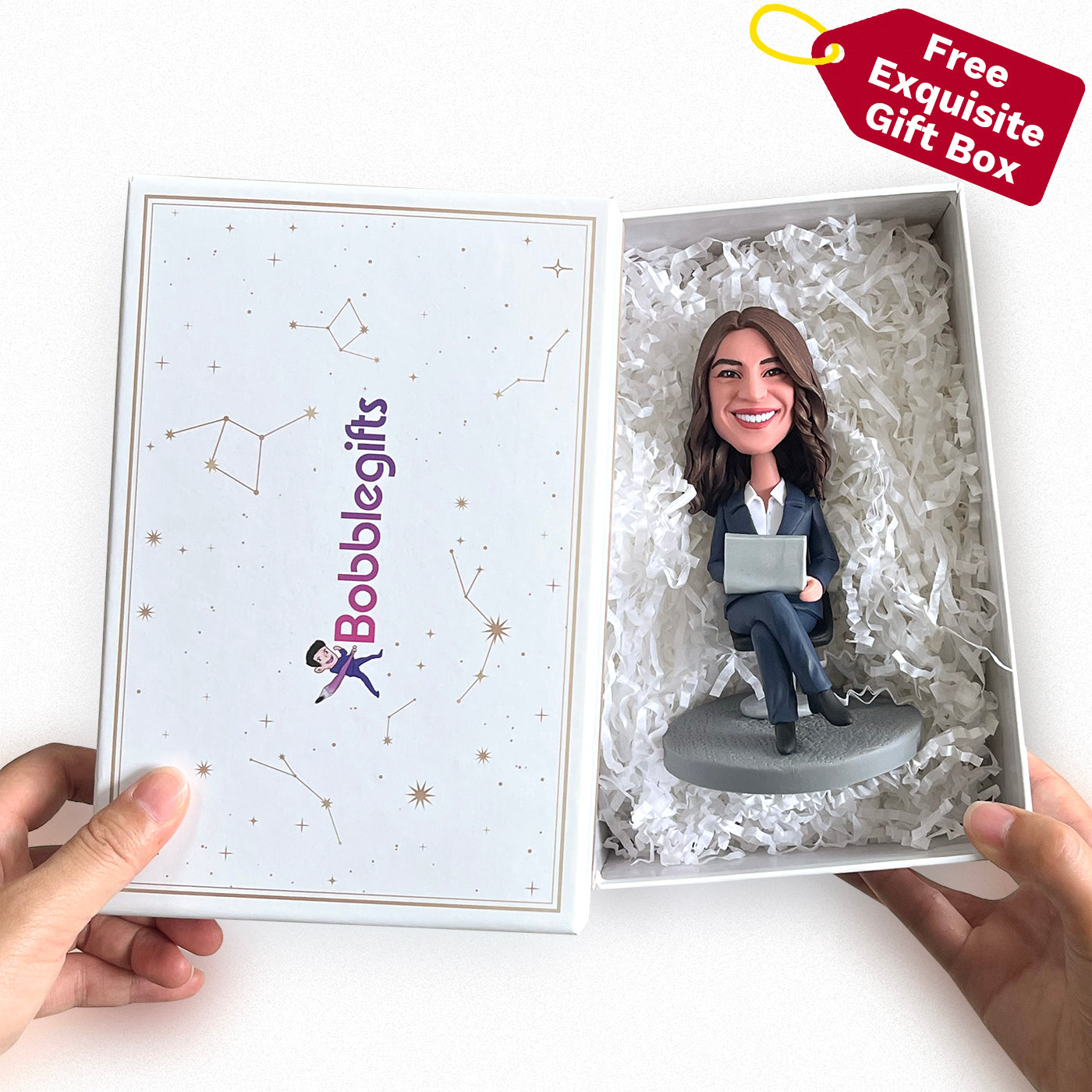 Cara divertida femenina del abridor de vino Bobblehead personalizado