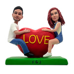 Amoroso corazón pareja Cabezudo personalizado
