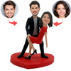Pareja de baile Cabezudo personalizada - Día de San Valentín