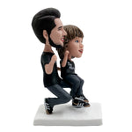 Cabezudo personalizado de padre e hijo para regalos del día del padre