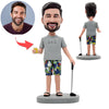 Cabezudo personalizado de papá de golf