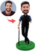Jugar Golf Hombre De Negocios Cabezudo