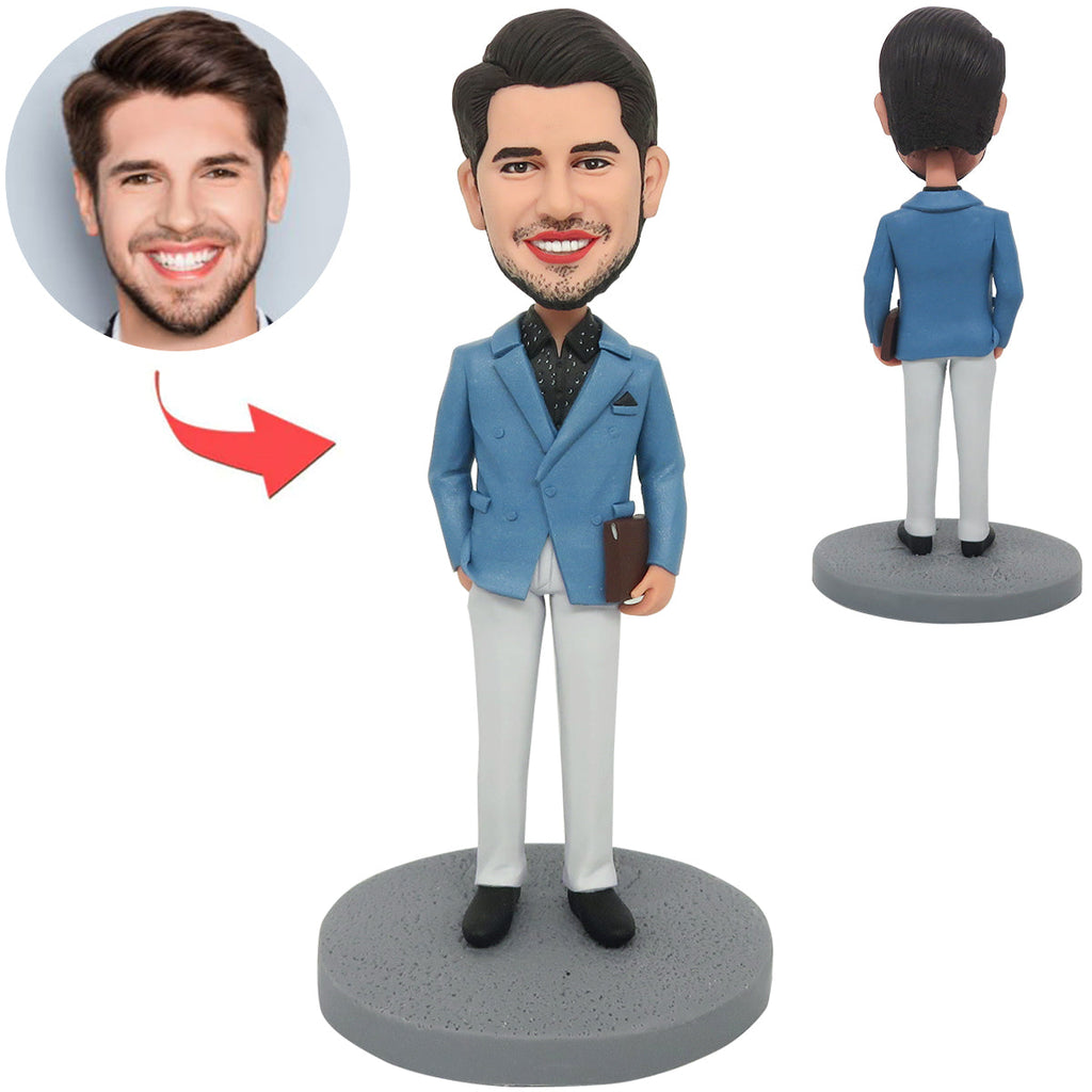 Cabezudo de hombre de negocios personalizado con traje