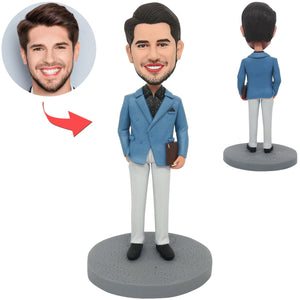 Cabezudo de hombre de negocios personalizado con traje